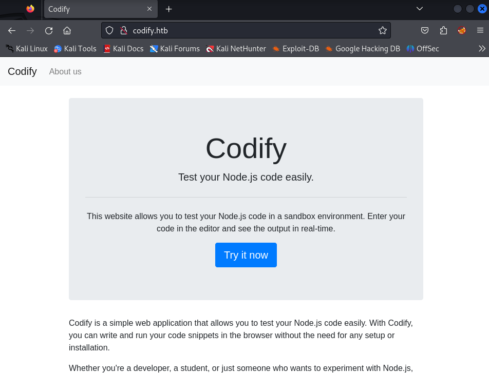 HTB Codify writeup - Kta41 Blog